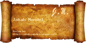 Jakab Mendel névjegykártya